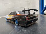 RC Drift Car - Nissan GTR Skyline Black/White Body. HSP, Brushed 7.2V OR Brushless 7.4v Lipo Battery  1/10