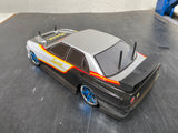 RC Drift Car - Nissan GTR Skyline Black/White Body. HSP, Brushed 7.2V OR Brushless 7.4v Lipo Battery  1/10