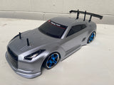 RC Drift Car - Nissan GTR Godzilla Silver Body. HSP, Brushed 7.2V OR Brushless 7.4v Lipo Battery  1/10