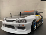 RC Drift Car - Nissan GTR Skyline Black/White Body. HSP, Brushed 7.2V OR Brushless 7.4v Lipo Battery  1/10