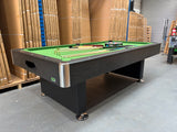 8 Foot Pool Table - UPGRADED - Black Wood Grain Finish