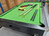 8 Foot Pool Table - UPGRADED - Black Wood Grain Finish