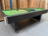 8 Foot Pool Table - UPGRADED - Black Wood Grain Finish